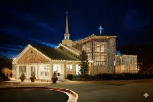 Church christmas decoration lighting