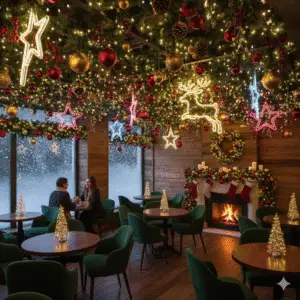 Restaurant tables ceiling christmas